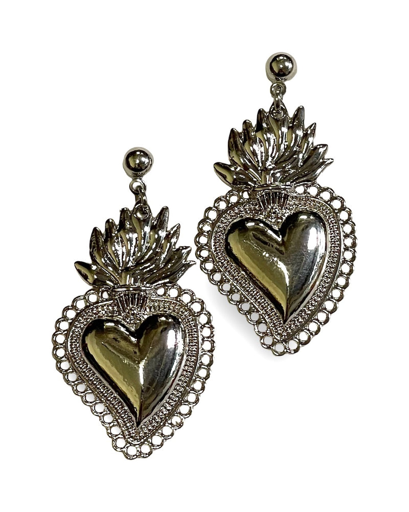 sacred heart earrings by pink brigade for pinky star