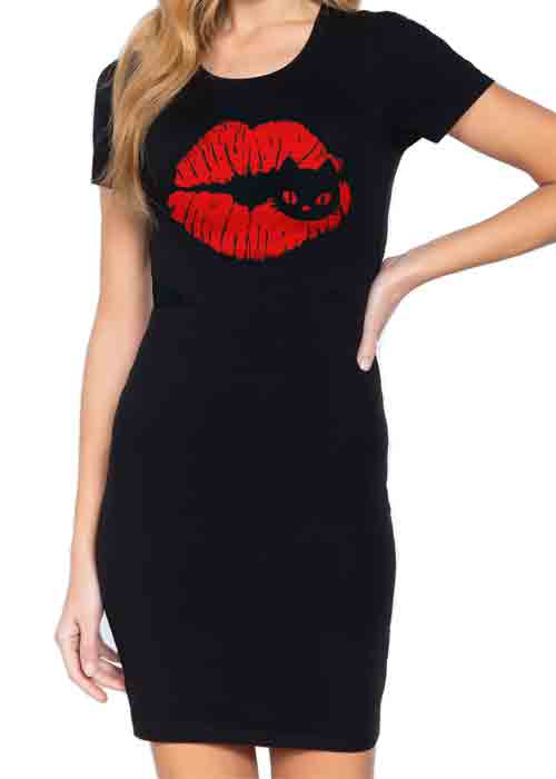 Kiss Meow tshirt dress by Pinky Star