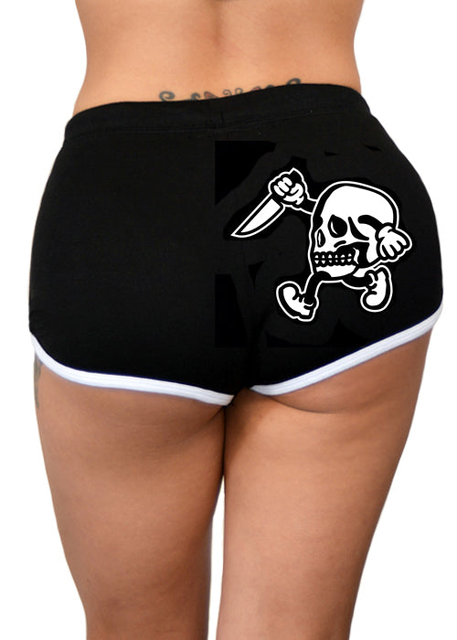 the creeper booty shorts halloween skulls pinky star