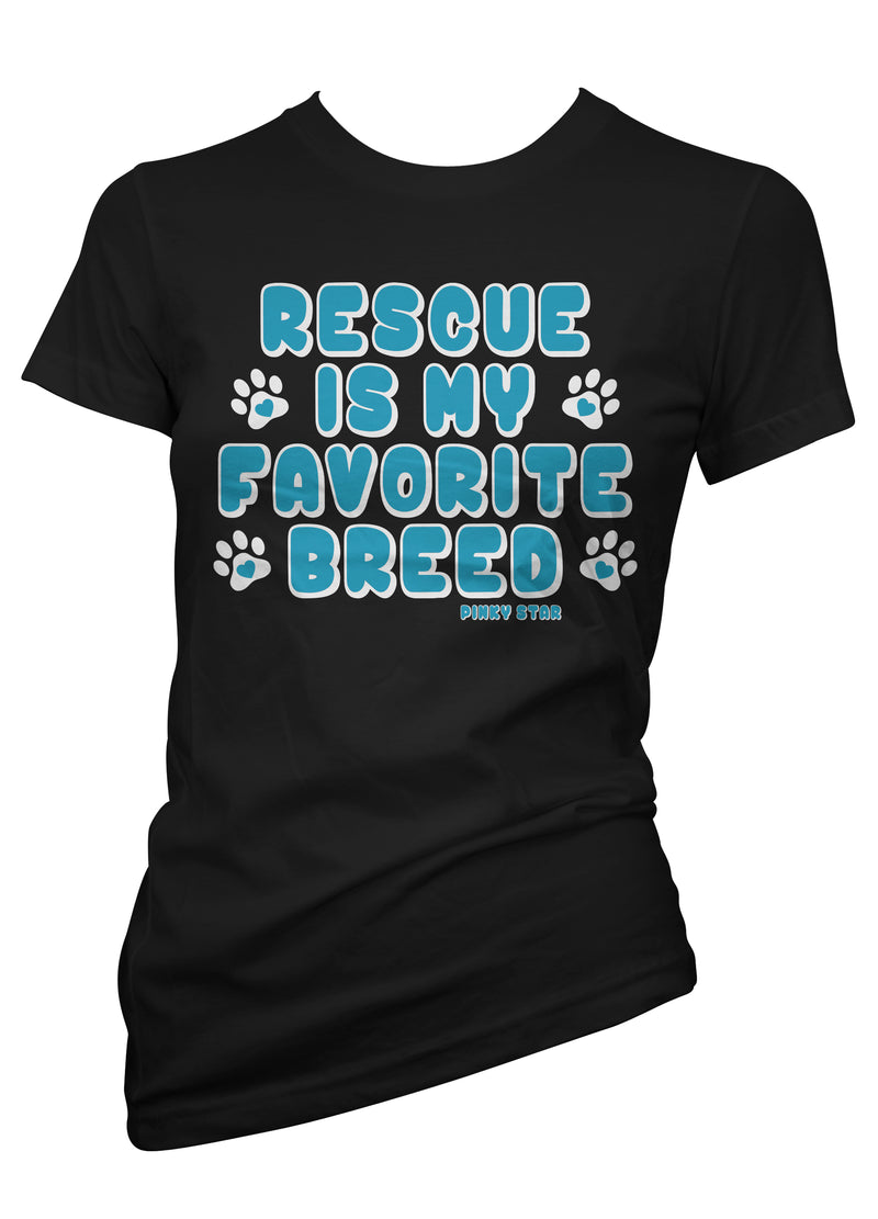 rescue is my favorite breed tee by pinky star
