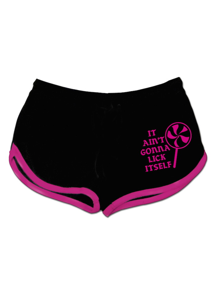 It Aint Gonna Lick Itself - Black & Fuchsia Shorts