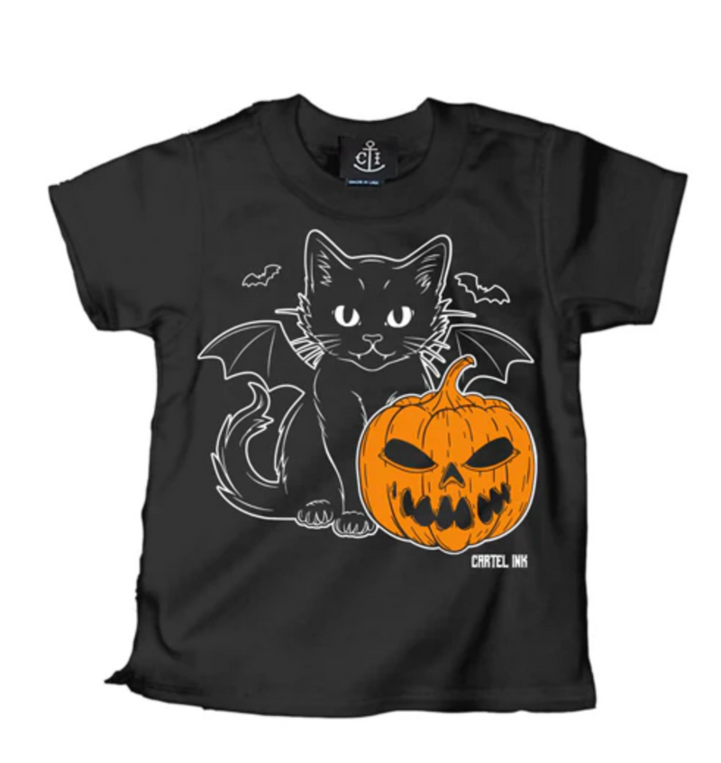 Bat Cat Creepy Kid's Tee