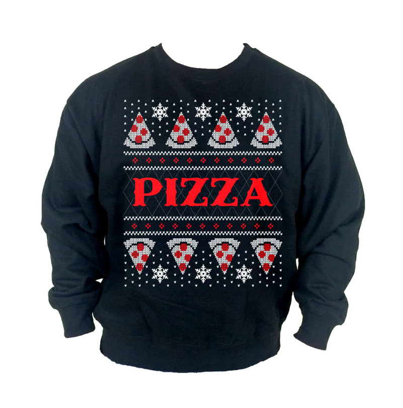 Pizza Ugly Christmas Crew Neck Sweatshirt