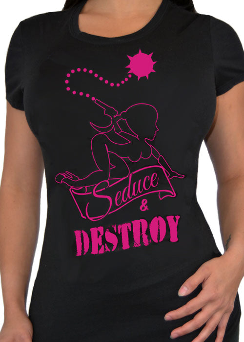 seduce and destroy ball and chain tee