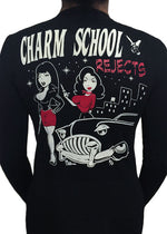 charm school rejects  rockabilly girl power cardigan- pinky star