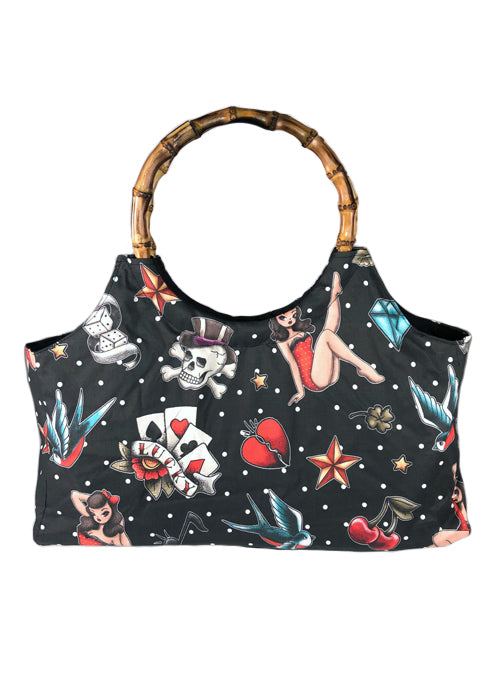 lady luck bamboo handbag - pinky star