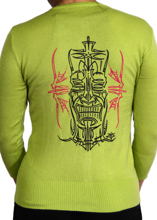 Pinstriped Tiki Lime Cardigan