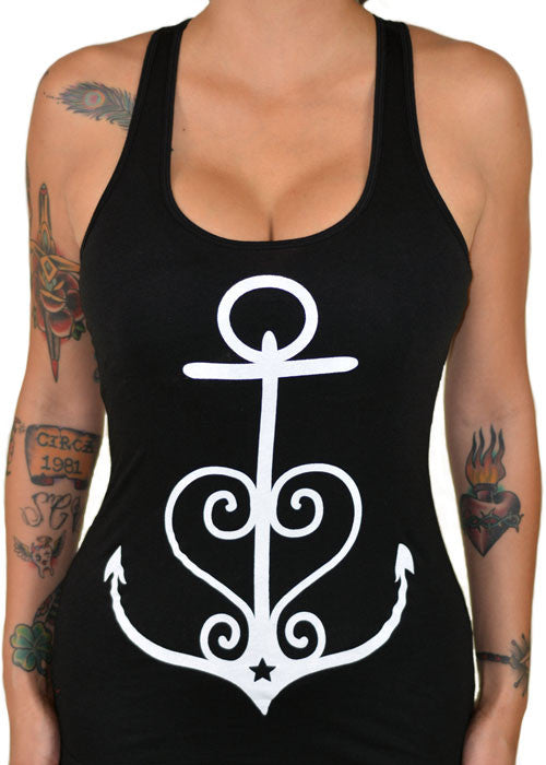 Anchor Heart Racerback Tank Top