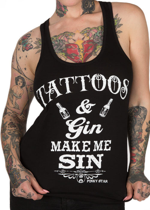 Tattoos & Gin Make Me Sin Tank Top