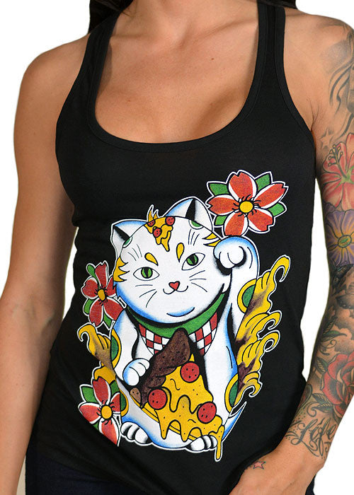 Lucky Pizza Cat Tank Top