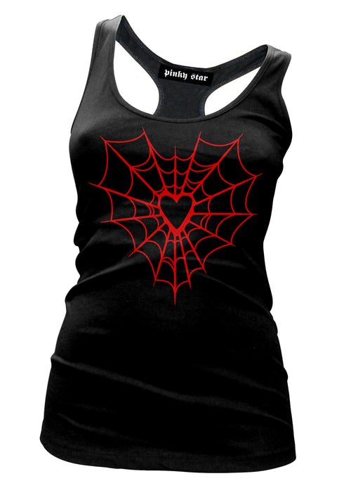 heart web tank - pinky star