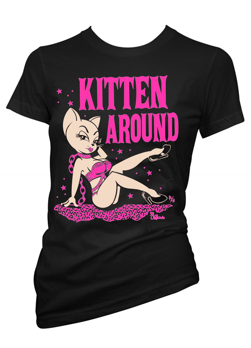 pinky star kitten around tee