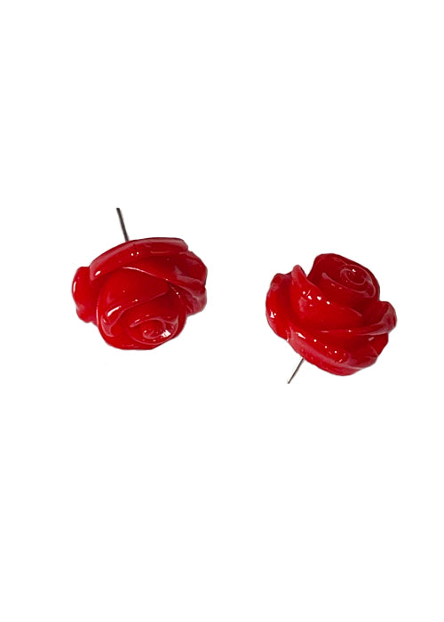 Red Rose Earrings