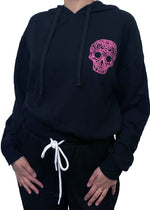 Sugar Skull Cropped Pullover Hoodie