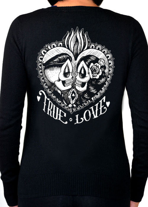 true love day of the dead cardigan by cartel ink for pinky star