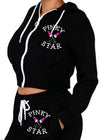 weapons of choice cropped hoodie - pinky star