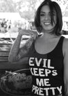 evil keeps me pretty tank - pinky star